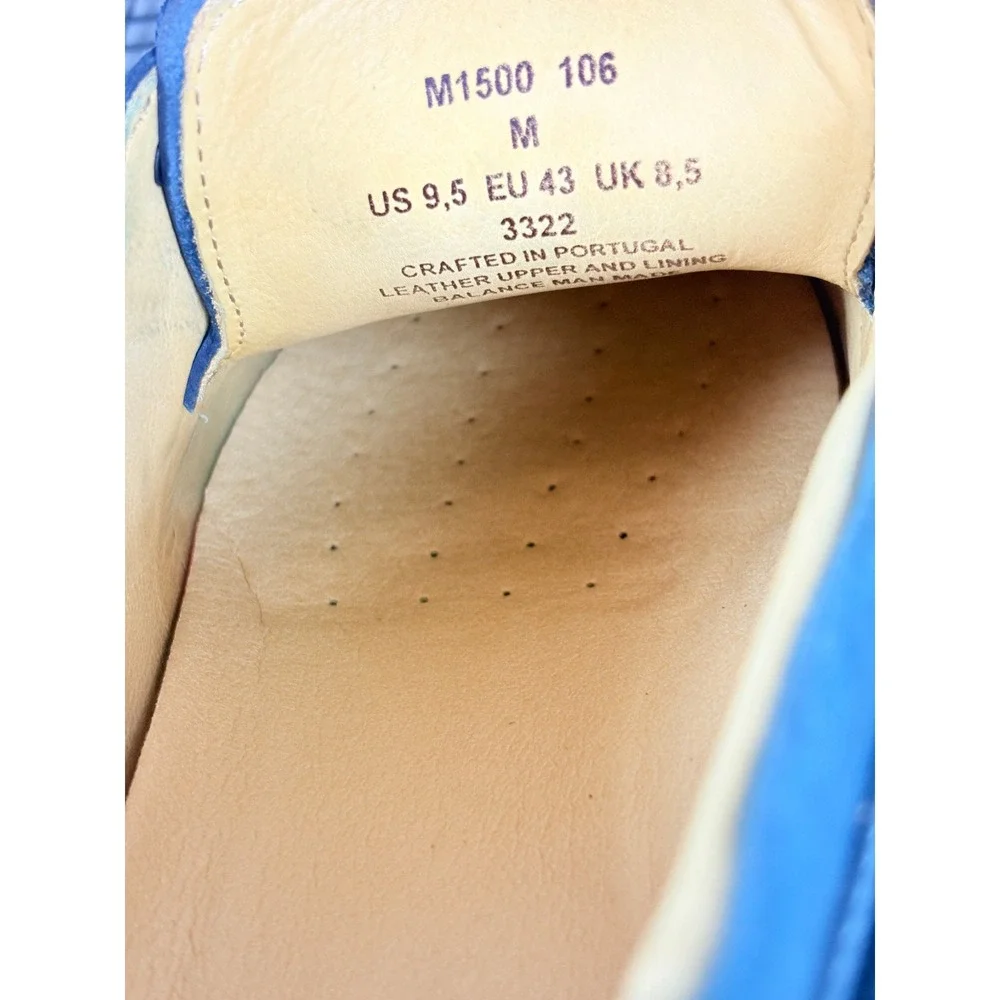 Samuel Hubbard New Endeavor Boat Shoes Mens 9.5 M Driftwood Blue Leather Slip On